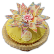 Yenilebilir Ka��ttan �i�ekli Cupcake