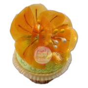 Yenilebilir �effaf �i�ekli Cupcakeler